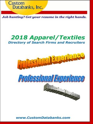 cover image of 2018 Apparel/Textiles Directory of Search Firms and Recruiters 
